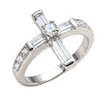 CZ Silver Cross Ring