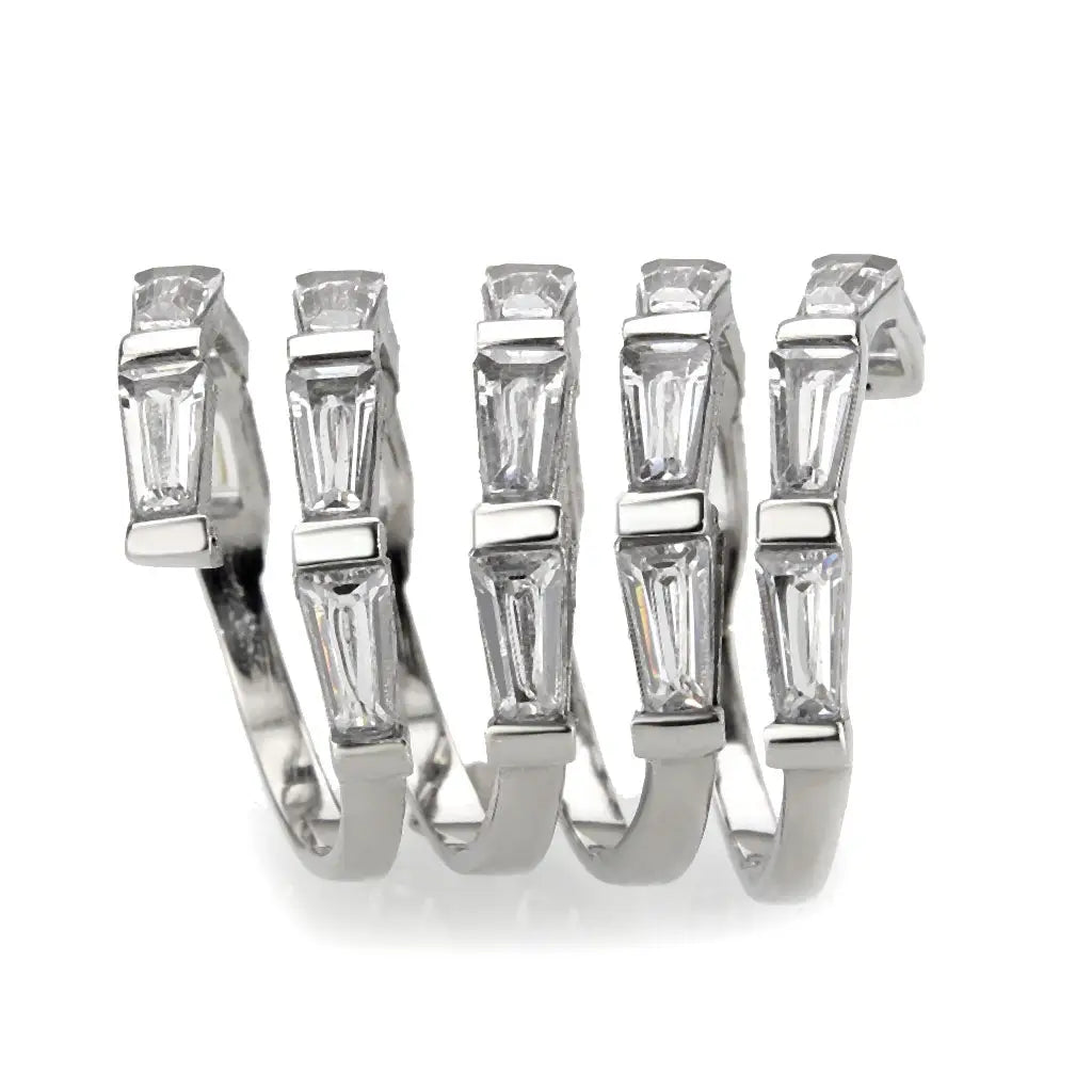 Selah's Stainless Steel and CZ Wrap Ring - Size 7