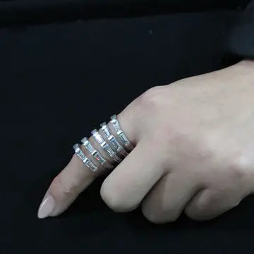 Selah's Stainless Steel and CZ Wrap Ring - Size 7
