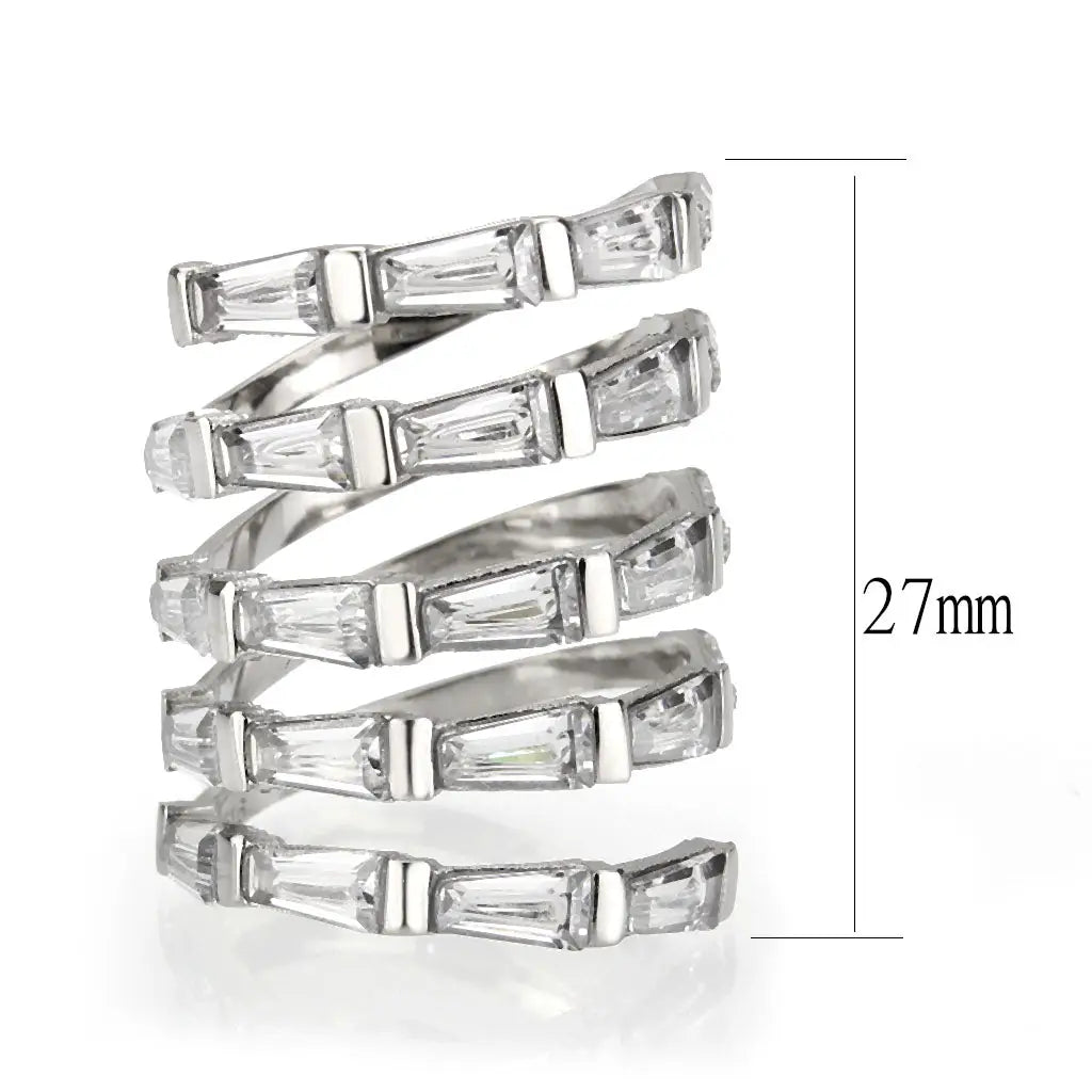 Selah's Stainless Steel and CZ Wrap Ring - Size 7