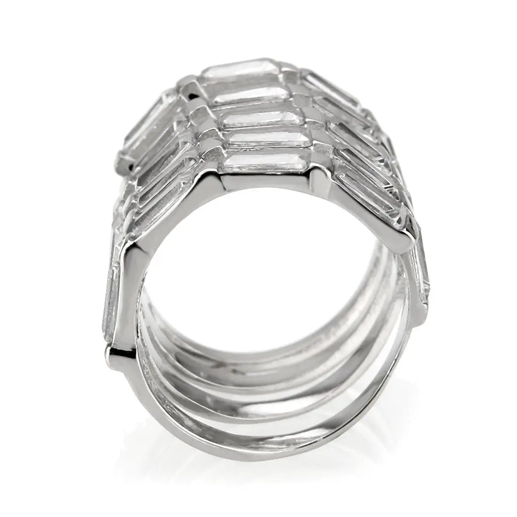 Selah's Stainless Steel and CZ Wrap Ring - Size 7